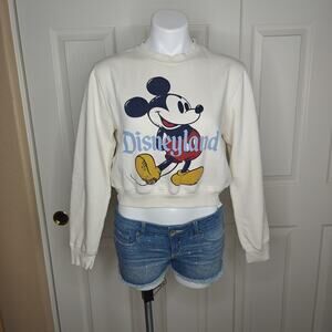 Disney Parks Original Mickey cropped crewneck sweatshirt sz XS